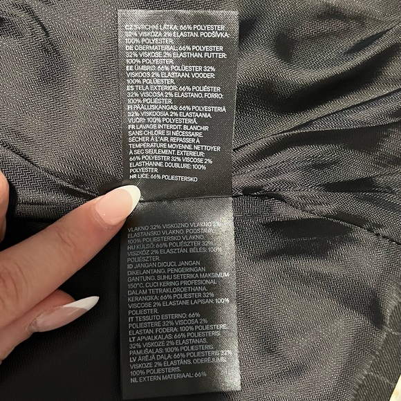 NWOT H&M Charcoal Gray Striped Fitted Blazer - Picture 7 of 12